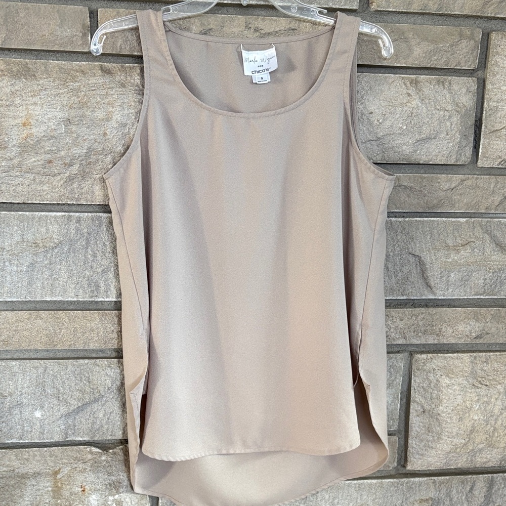 Chico's Taupe Sleeveless Scoop-Neck Tank Top
